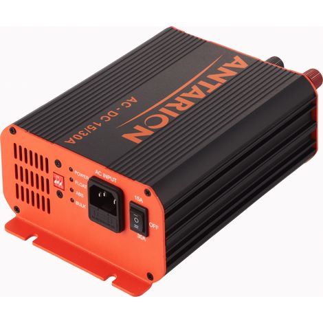 Chargeur intelligent 15-30A pour batteries plomb, AGM, GEL, lithium – Réglage de puissance 15A/30A – Protection surintensité et inversions de polarité – Antarion
