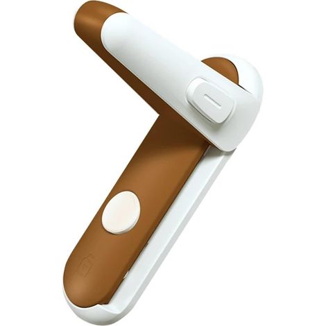 Serrature di sicurezza per maniglie, confezione da 2, adatte a maniglie e pomelli, resistenti allo scasso, disponibili in vari colori, per uso domestico (marrone). (1/3)