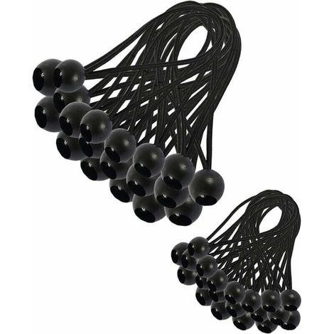 30 Pièces Tendeur Elastique, Tendeur Bache, Sandow Elastique, Tendeur Élastique pour Pavillon, Bâche, Camping, Tente, Rideaux Harnais d’Extension 150mm (1/5)