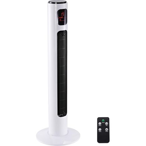 Ventilateur Colonne Silencieux 45 W, Ventilateur Tour pour Chambre avec 3 Modes 3 Vitesses, télécommande, oscillant 70°, minuterie et Affichage LED, 96 cm Blanc
