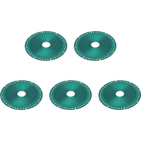 Disque de coupe multifonctionnel vert pour meuleuse d'angle (lot de 5) : diamètre extérieur 100 mm, diamètre intérieur 20 mm, idéal pour le verre. (1/5)