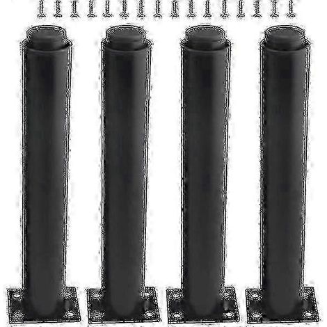 (25-42 cm, noir) Ensemble de 4 pieds de meubles robustes et réglables en métal, version B 0313 (1/5)