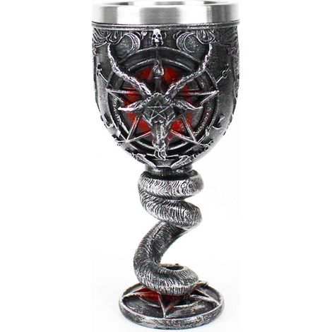 chope à bière d'Halloween, tête de mouton démoniaque, acier inoxydable, décoration de fête (1/2)