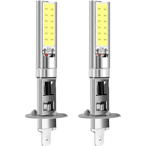 Deux ampoules H1 à lumière blanche xénon, 6000K, 7,5W, ampoules LED COB SMD pour feux de jour et feux antibrouillard. (1/5)
