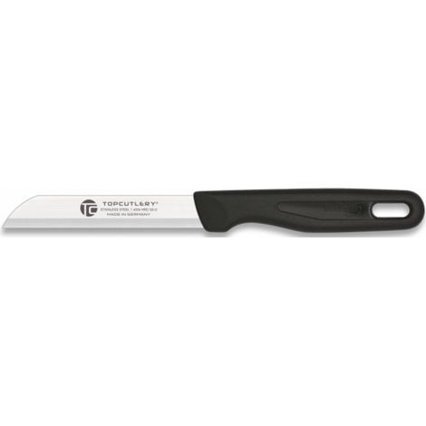 Cuchillo Pelador microfilo exclusivo Top Cutlery en Color Negro con Hoja de Acero Inox 1.4034 HRC53+-2 de 8 cm con Mango ABS