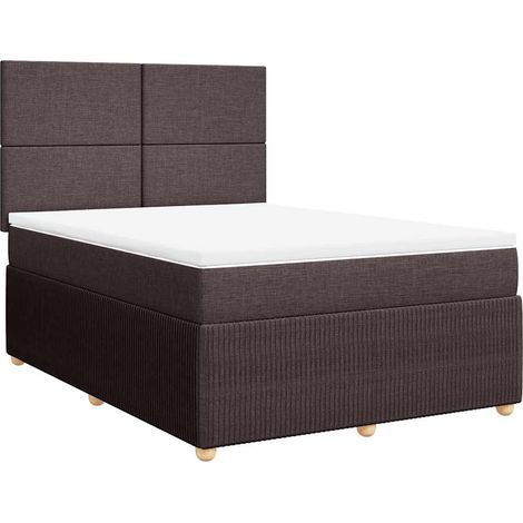 Maison Exclusive - Boxspringbett mit Matratze Dunkelbraun 160x200