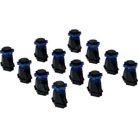 Geberit – Pied de receveur de douche 554953002 – Lot de 12 pièces – Hauteur réglable 9-21 cm – Pour chantiers humides