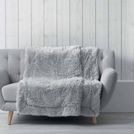 Plaid Imitation Fourrure Uni "Marilou" 125x150cm Gris (1/3)