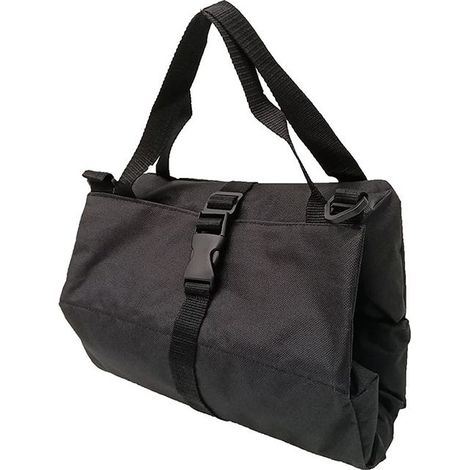Sac roulant portable à boucle en toile Oxford noir pour rangement d'outils de quincaillerie et pièces automobiles