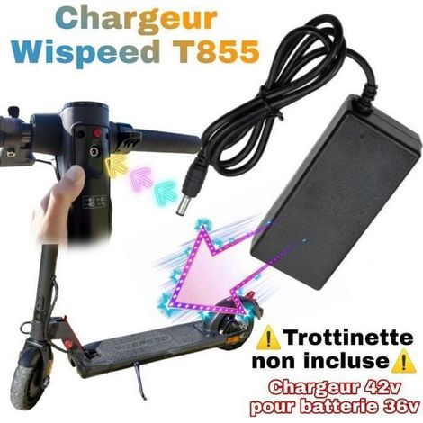Chargeur 42v Wispeed T855 pour trottinette électrique Wispeed 36v [chargeur 42v pour batterie 36v] Wispeed T850