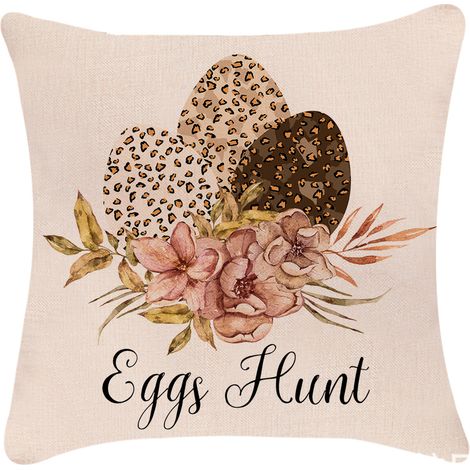 Nueva funda de almohada decorativa de Pascua con huevos de Pascua blancos.