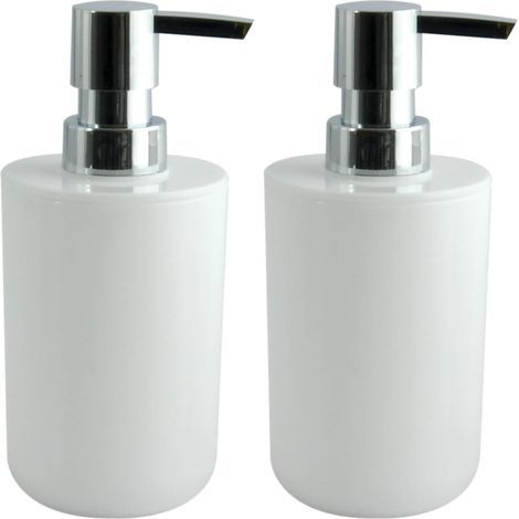 Set mit 2 weißen Acryl-Seifenspendern 0,24 l für das Badezimmer