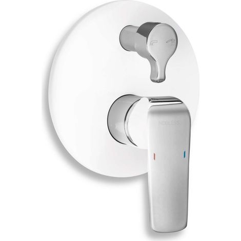Novaservis Nobless Tina - Grifo empotrado de bañera con conmutador, blanco/cromo 38050R,1