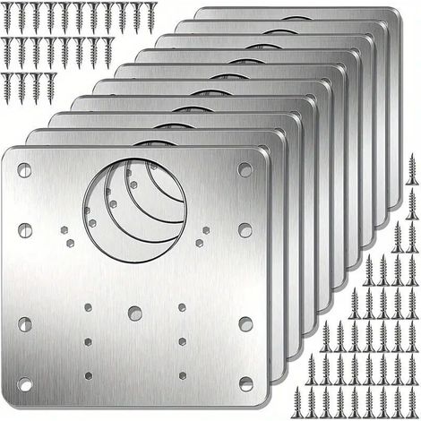 10 Pièces Kit De Plaque De Réparation De Charnière D'armoire Cuisine Placard Charnière De Porte Plaque De Montage Avec Trous Supports De Fixation Plats