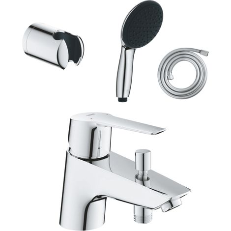 Pack mitigeur mécanique GROHE Quickfix Start 2021 + Douchette 2 jets GROHE Vitalio Start 110 + Flexible1750 mm et support