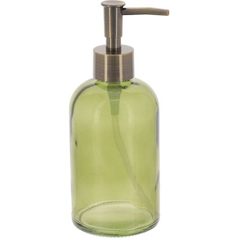 Dispenser di sapone in vetro 410ml - verde oliva - Tendance