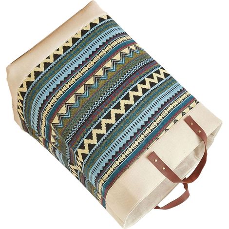 Panier à linge sac de courses jute grand capacité rangement vêtements sales seau coloré maison (1/5)