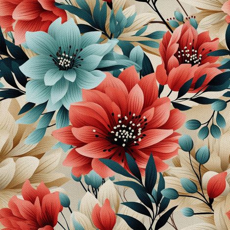 Dekorativer Outdoor-Stoff Oxford - Motiv Blumen I DX5605 (1/5)