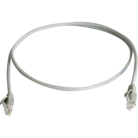 Telegärtner 100008396 RJ45 Câble réseau, câble patch CAT 5e U/UTP 1.50 m gris ignifuge, sans halogèn (1/4)