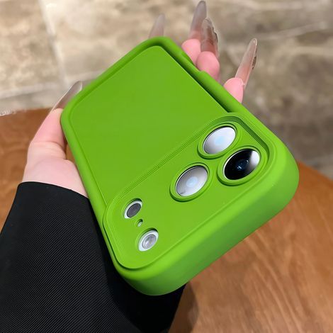 (iPhone 11 vert) Coque de protection souple en silicone liquide, protection d'objectif en caoutchouc dépoli (1/5)