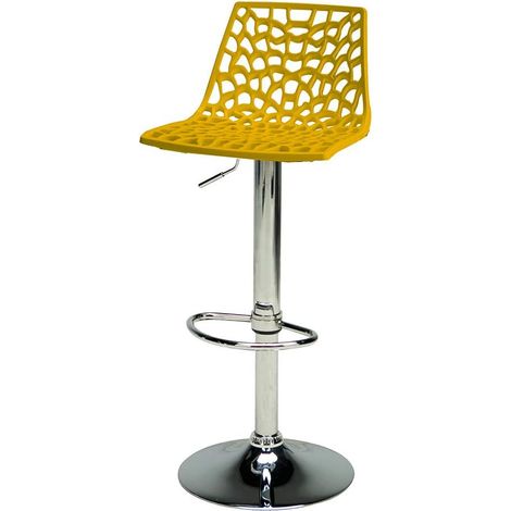 GRAND SOLEIL upon ragno a gas sgabello regolabile, in policarbonato, giallo lucido, 38.5 x 42 x 104 cm