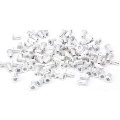 100 Stück Flachkopf-Aluminium-Nietmuttern, vertikale Hardware-Zubehörteile WJ-30045M3 (1/5)