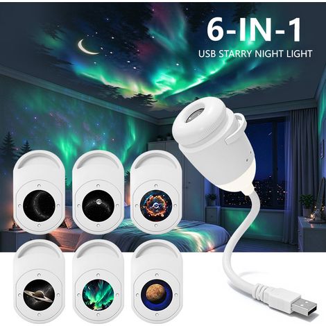 Lampe de projection de lumière de ciel étoilé lampe de projection de lampe d'ambiance rechargeable d'USB de voiture