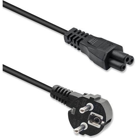 Cable de alimentación SCHUKO en ángulo Qoltec IEC C5 Trébol 3 x 1,0 mm² 1,5 m (1/5)