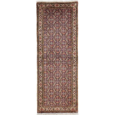 Tapis d'orient, 77 x 207 cm, oriental, noué à la main en laine, bleu, beige et multicolore, artisanal (1/5)