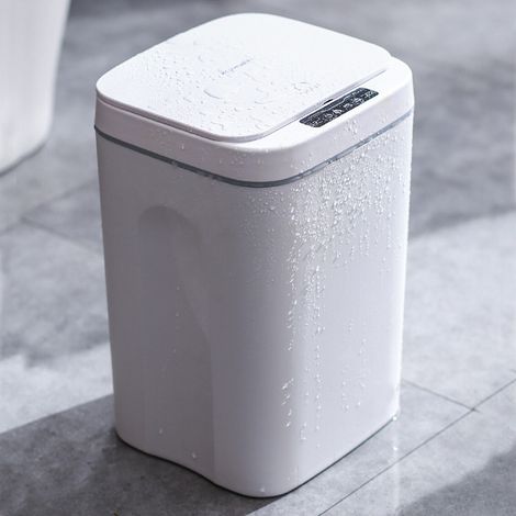 16L Automatischer Sensor Mülleimer ABS Abfalleime Mülleimer für Küche Schlafzimmer Badezimmer Weiß (1/5)