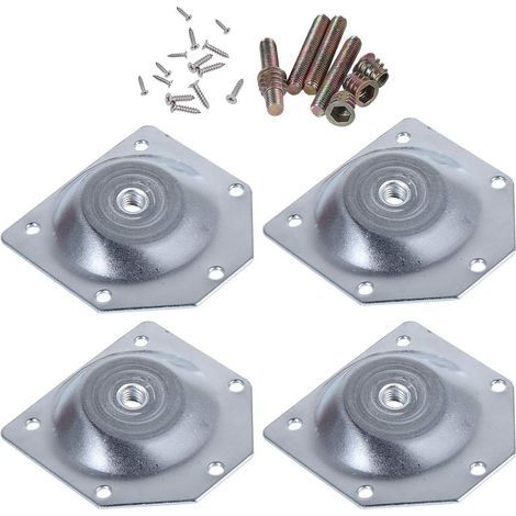 4pcs plaques de montage coudées pour pieds de meubles plaques de fixation de pieds de table de canapé avec vis de suspension 5/16 pouces (1/5)