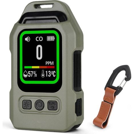 Détecteur de monoxyde de carbone portable 4 en 1 – Rechargeable USB – Dos magnétique pour fixation – Alarme puissante et capteur de température (1/5)