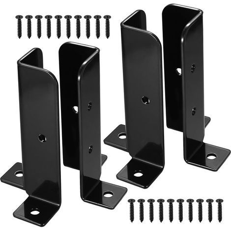 Supports de poteau de terrasse réglables, ensemble de 4 supports de base de poteau, garde-corps de terrasse, boîte aux lettres (1/5)
