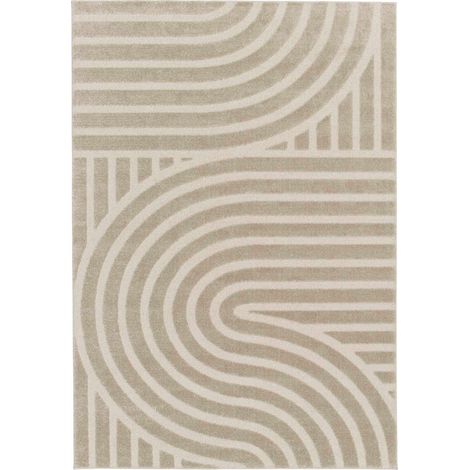 DECO - Tapis à relief géométrique moderne camel 160x230