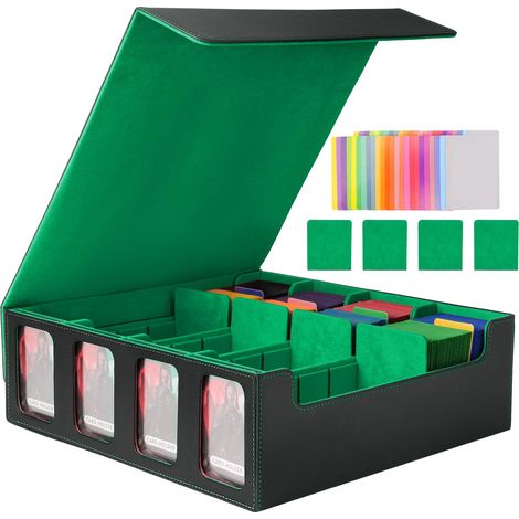 Commander Boîte de rangement pour cartes MTG, boîte de stockage de cartes à collectionner pouvant contenir plus de 3 000 cartes TCG, boîte de rangement MTG Deck Box avec 24 séparateurs colorés, boîte (1/5)