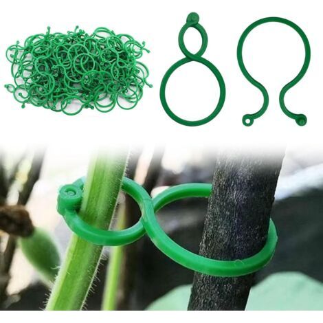 200 clips de support pour plantes, clips à tomates, clips réutilisables pour plantes grimpantes et fixation de plantes, clips pour plantes grimpantes et vignes de jardin (1/5)