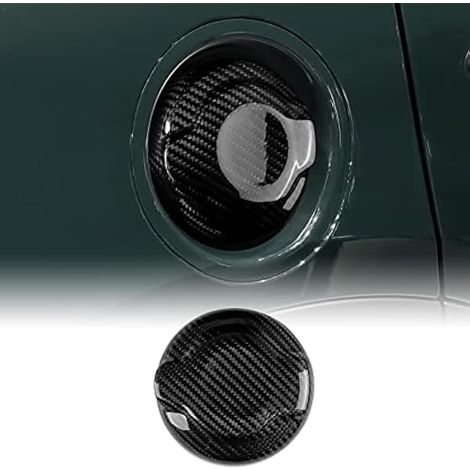 KUNGKIC Couvercle de réservoir de carburant pour voiture en fibre de carbone-Autocollant extérieur décoratif compatible avec Mini Cooper F55 F56 2014-2023 F57 2016-2023-Accessoires (noir protruding) (1/4)