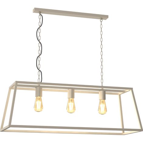 Suspension indus trapèze crème 3xE27 Luminex Frame