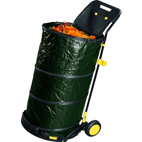 Chariot ramasseur de feuilles en acier peint avec sac pop-up (1/2)