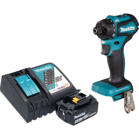 Trapano a batteria Makita DDF 083 RT1 18 V 40 Nm 1/4'' brushless + 1x batteria ricaricabile 5,0 Ah + caricabatterie