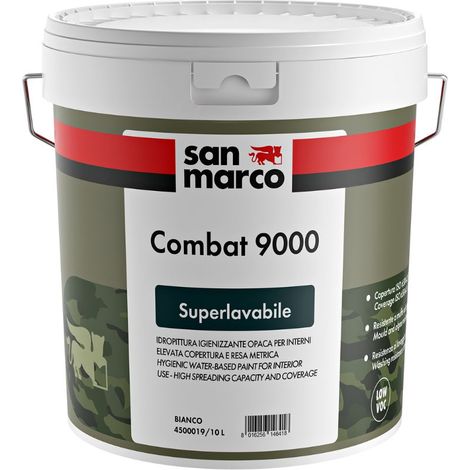 Combat 9000 idropittura supelavabile igienizzante bianca lt 1