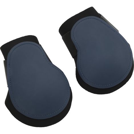Lot de 2 guêtres de protection pour boulets de cheval, coque en PU élastique, antichoc, pour la compétition de saut d'obstacles, bleu marine, pattes arrière, taille M (1/5)