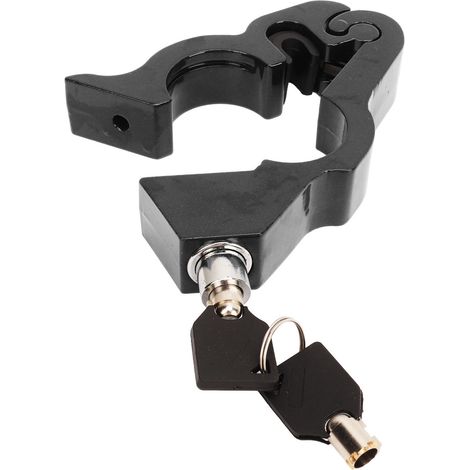 Poignées de guidon de moto en alliage d'aluminium avec verrou de sécurité pour accélérateur et frein, livrées avec 2 clés noires. (1/5)
