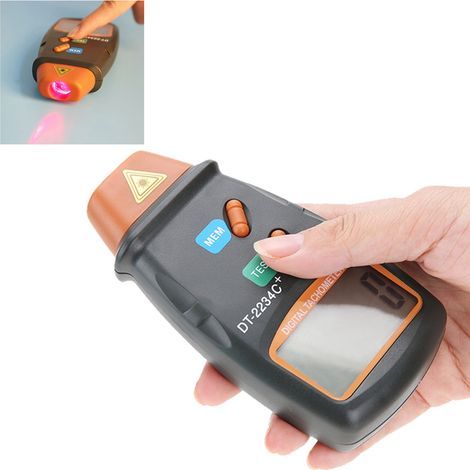 DT-2234C+ Tacómetro láser digital sin contacto, mini medidor de RPM con pantalla LCD (1/5)