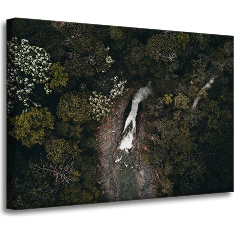 Leinwanddruck Wasserfall aus der Vogelperspektive 70x50 cm
