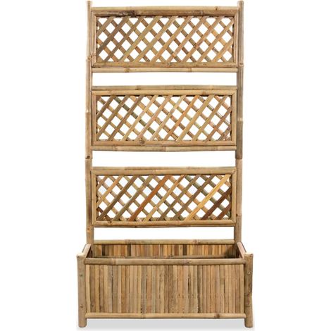 INLIFE Lit surélevé de jardin avec treillis Bambou 70 cm (1/5)