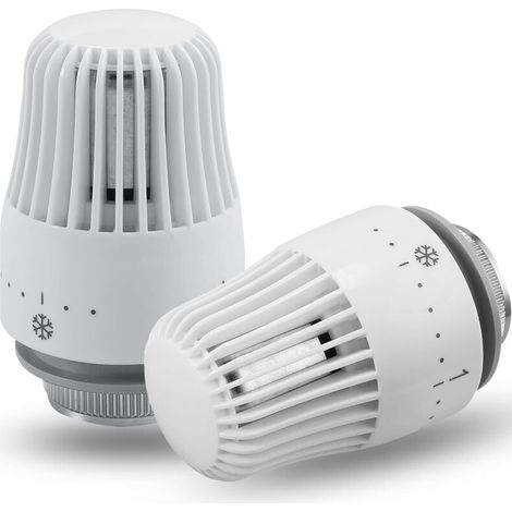 Lot de 4 têtes thermostatiques, tête de rechange pour vanne de radiateur M30 x 1,5, vanne de radiateur thermostatique