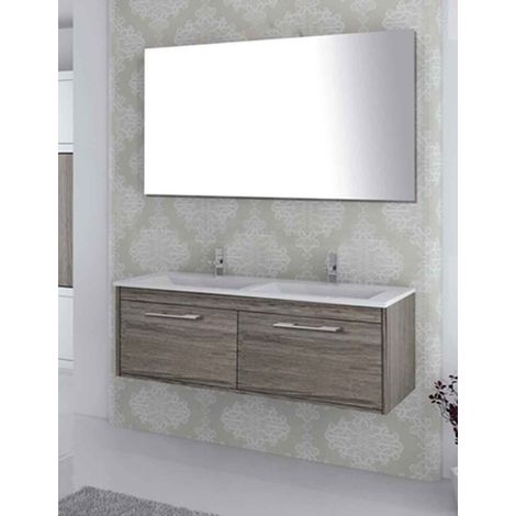 Conjunto de baño BRAGI con mueble bajo lavabo, lavabo y espejo ¡Con toallero de regalo Varios colores y medidas Combi (gris ceniza y blanco) 80CM (1/5)