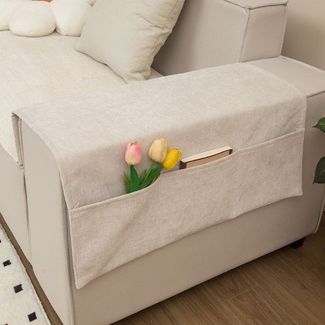Housse De Bras De Canapé - Polyester - 60 x 110 cm - Antidérapante Avec 3 Poches - Lavable En Machine - Pour Canapé, Fauteuil Inclinable Et Méridienne (1/5)