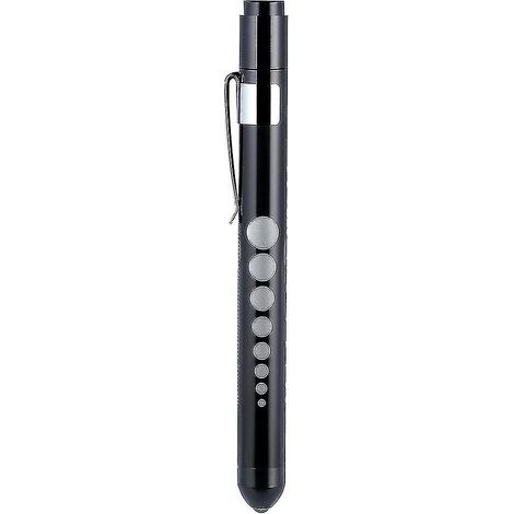Medizinische Stiftlampe mit Pupillometer, wiederverwendbare LED-Taschenlampe für Pflegekräfte, Ärzte und Pflegestudierende – Schwarz